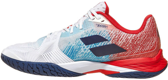 30F22629-1005 Babolat Men's Jet Mach 3 All Court Tennis Shoes (White/Estate Blue)