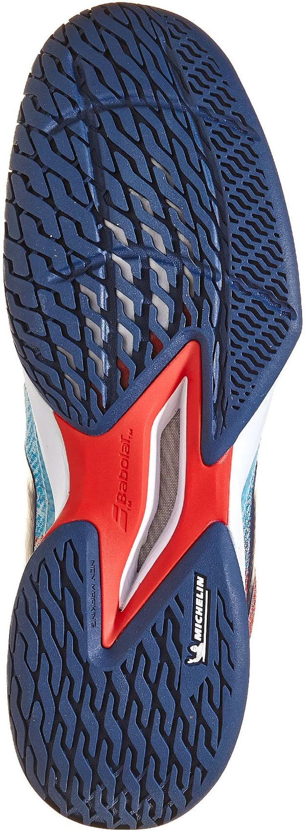 30F22629-1005 Babolat Men's Jet Mach 3 All Court Tennis Shoes (White/Estate Blue)