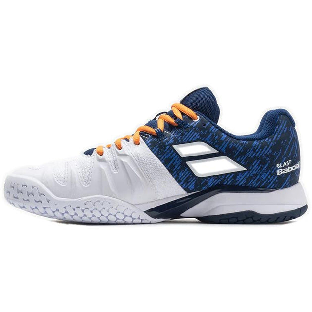 30S22442-1069 Babolat Men's Propulse Blast AC Tennis Shoes (White/Dark Blue)
