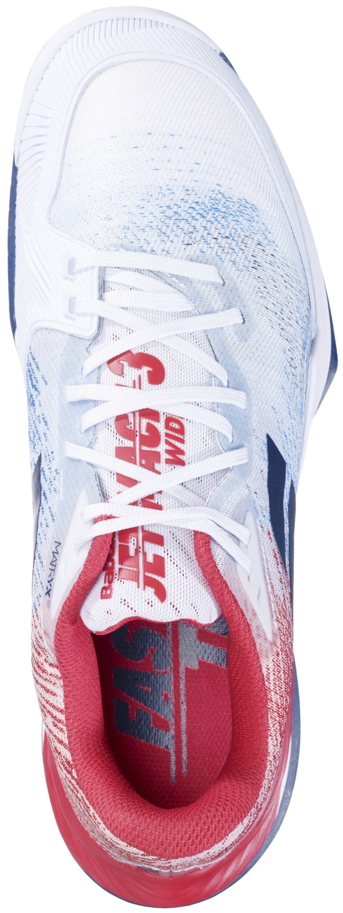 30S24846-1005 Babolat Men's Jet Mach 3 Wide All Court Tennis Shoes (White/Estate Blue)