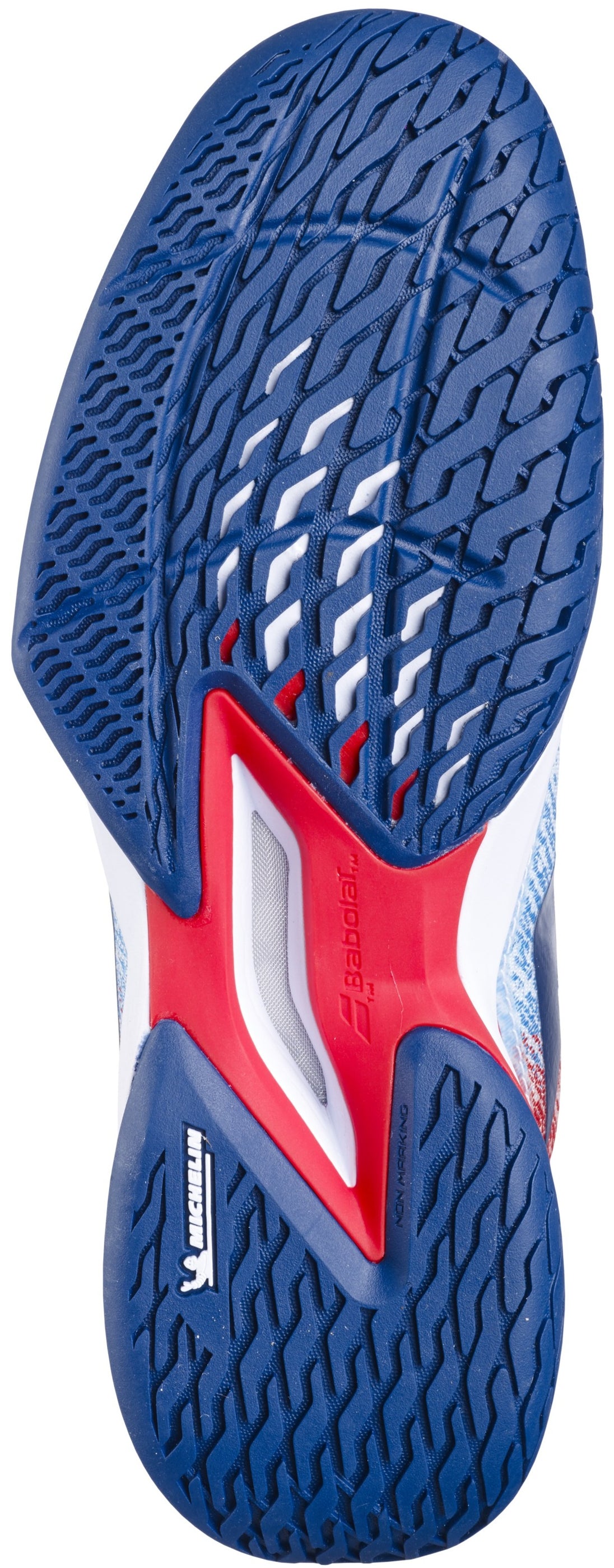 30S24846-1005 Babolat Men's Jet Mach 3 Wide All Court Tennis Shoes (White/Estate Blue)