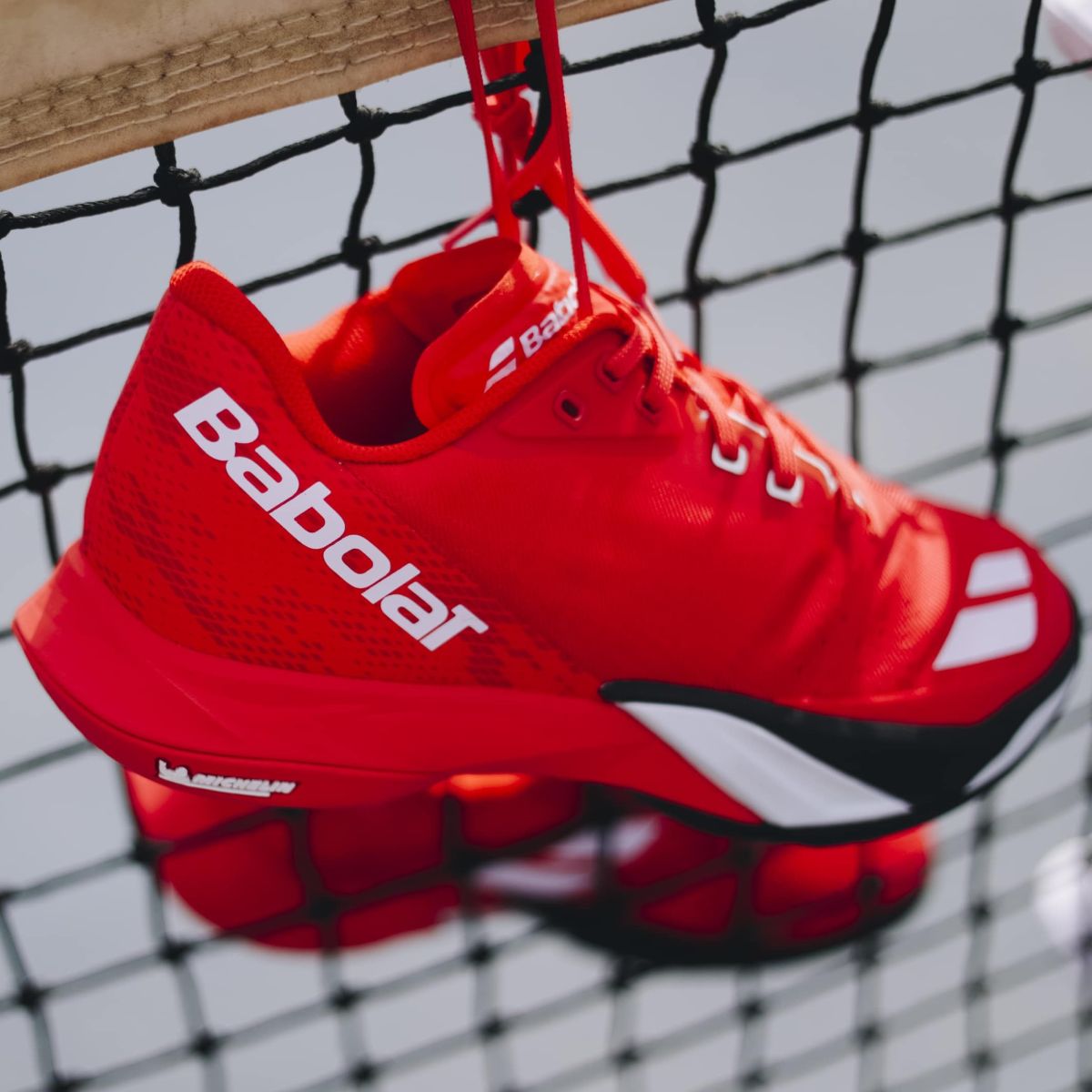 Babolat Men's Jet Mach 4 All Court Tennis Shoes (Cherry Tomato/White)