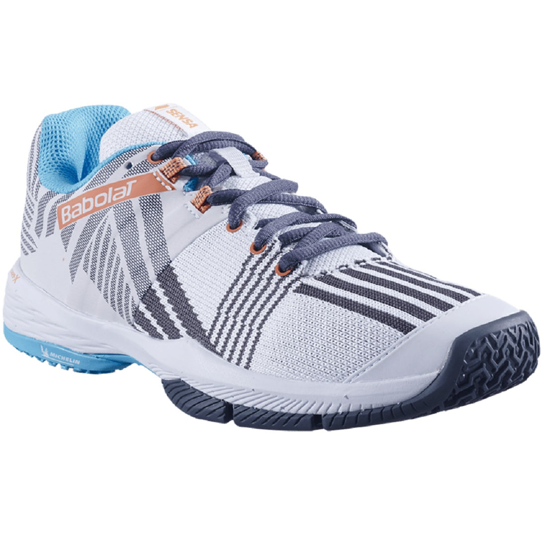 31S23757-1085 Babolat Women's Sensa Padel Shoes (White/Canyon Sunset) - Right