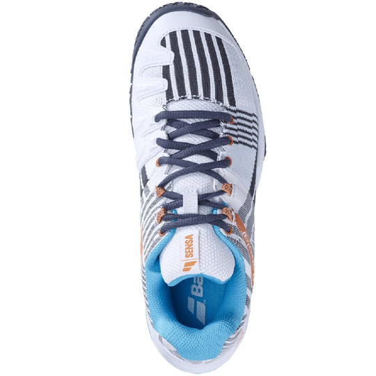 31S23757-1085 Babolat Women's Sensa Padel Shoes (White/Canyon Sunset) - Top