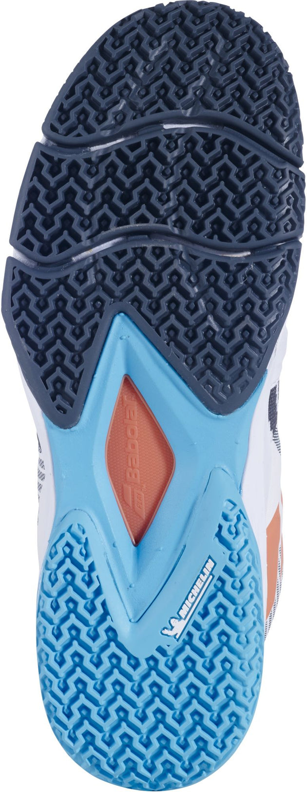 31S23757-1085 Babolat Women's Sensa Padel Shoes (White/Canyon Sunset)