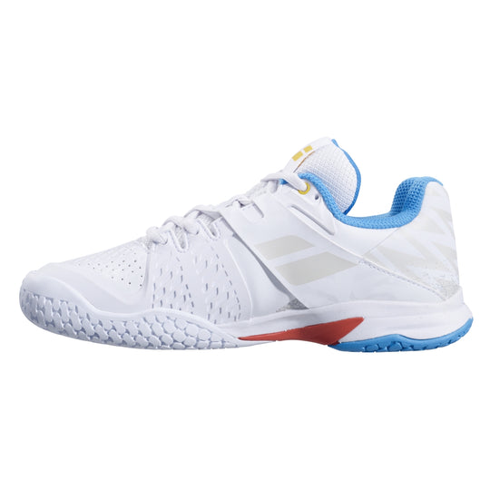 33S21478-1010 Babolat Junior Propulse All Court Tennis Shoe (White/Diva Blue)