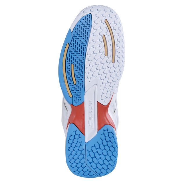 33S21478-1010 Babolat Junior Propulse All Court Tennis Shoe (White/Diva Blue)