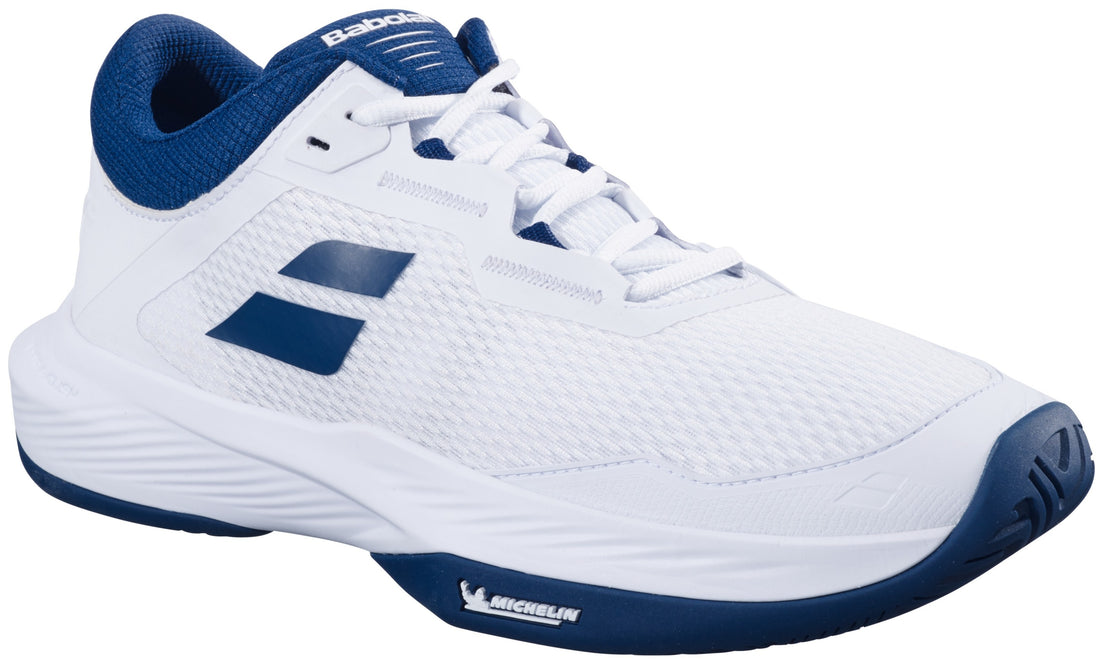 3A0S25A529-1005 Babolat Men's SFX4 All Court Tennis Shoes (White/Estate Blue)