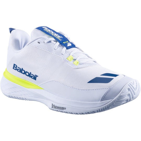3A0S25A952-1005 Babolat Men's SFX Evo Pickleball Shoes (White/Estate Blue)