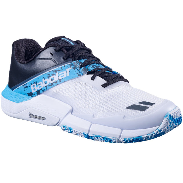 3A0S25B571-1102 Babolat Men's Movea 2 Padel Shoes (White/Cyan Blue)