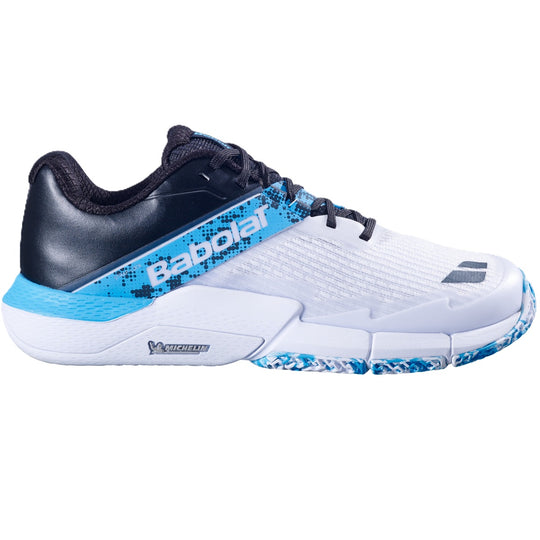 3A0S25B571-1102 Babolat Men's Movea 2 Padel Shoes (White/Cyan Blue)