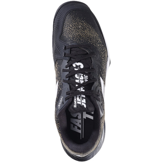 3A0S25B629-2001 Babolat Men's Jet Mach 3 All Court Tennis Shoes (Black/White)