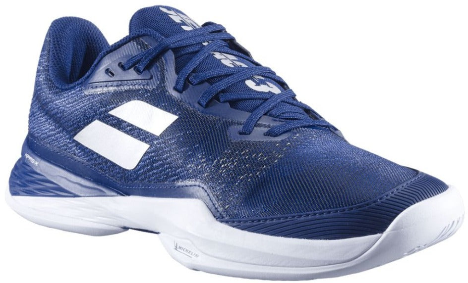 3A0S25B629-4129 Babolat Men's Jet Mach 3 All Court Tennis Shoes (Dark Blue/Silver)