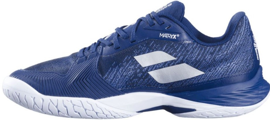 3A0S25B629-4129 Babolat Men's Jet Mach 3 All Court Tennis Shoes (Dark Blue/Silver)