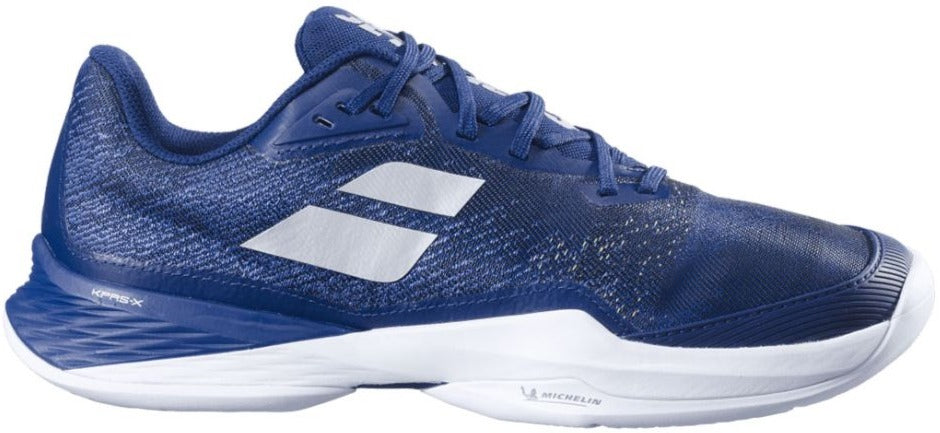 3A0S25B629-4129 Babolat Men's Jet Mach 3 All Court Tennis Shoes (Dark Blue/Silver)