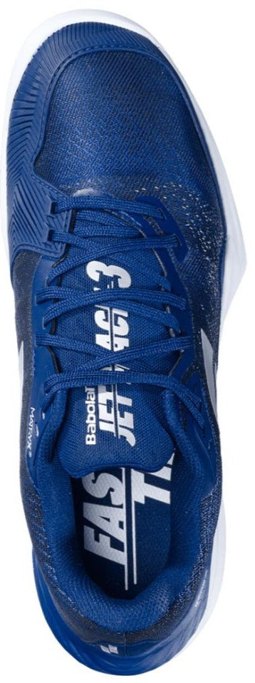 3A0S25B629-4129 Babolat Men's Jet Mach 3 All Court Tennis Shoes (Dark Blue/Silver)
