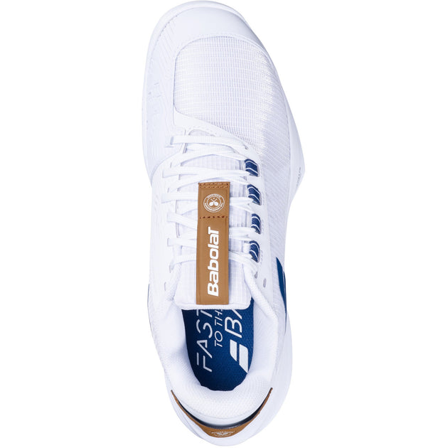 3A0S25C686-1097 Babolat Men's Jet Tere 2 All Court Wimbledon Tennis Shoes (White/Blue Navy)