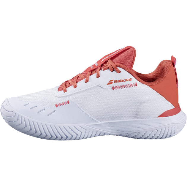 3A1F25A556-1110 Babolat Women's SFX Evo All Court Tennis Shoes (White/Terra Cotta)