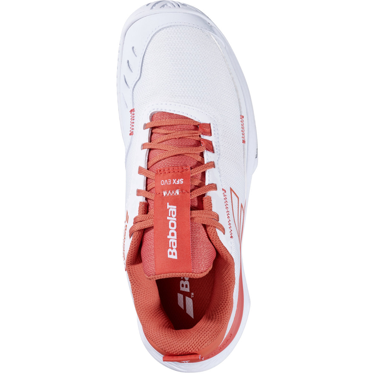 3A1F25A556-1110 Babolat Women's SFX Evo All Court Tennis Shoes (White/Terra Cotta)