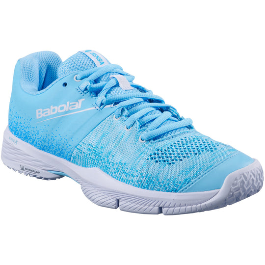 3A1F25C757-4121 Babolat Women’s Sensa Padel Shoes (Sky Blue/Tigerlily)