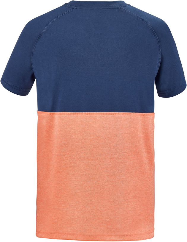 3BTD011-5053 Babolat Boy's Play Crew Neck Tennis Tee (Fluo Strike/Estate Blue)