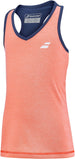 3GTD071-5053 Babolat Girl's Play Tennis Tank Top (Fluo Strike/Estate Blue)