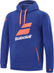 4JTD041-4000 Babolat Juniors Exercise Hooded Tennis Training Sweatshirt (Estate Blue/Fluo Strike)