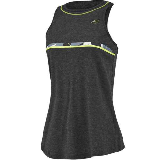 4WS23072Y-2003 Babolat Women's Aero Cotton Tennis Training Tank Top (Black Heather)