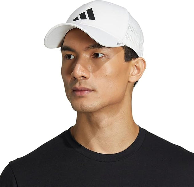 5157018 Adidas Men's Gameday 4 Stretch Fit Tennis Hat (White/Black)