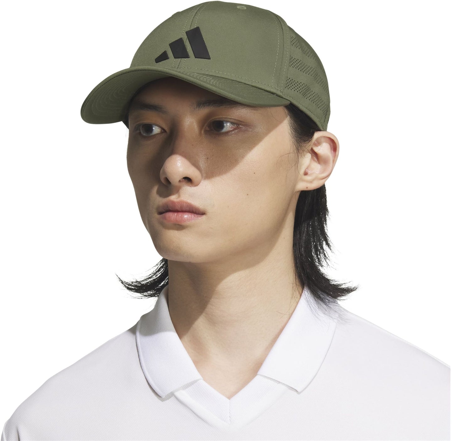 5159244 Adidas Men's Gameday 4 Stretch Fit Tennis Hat (Olive Strata/Black)