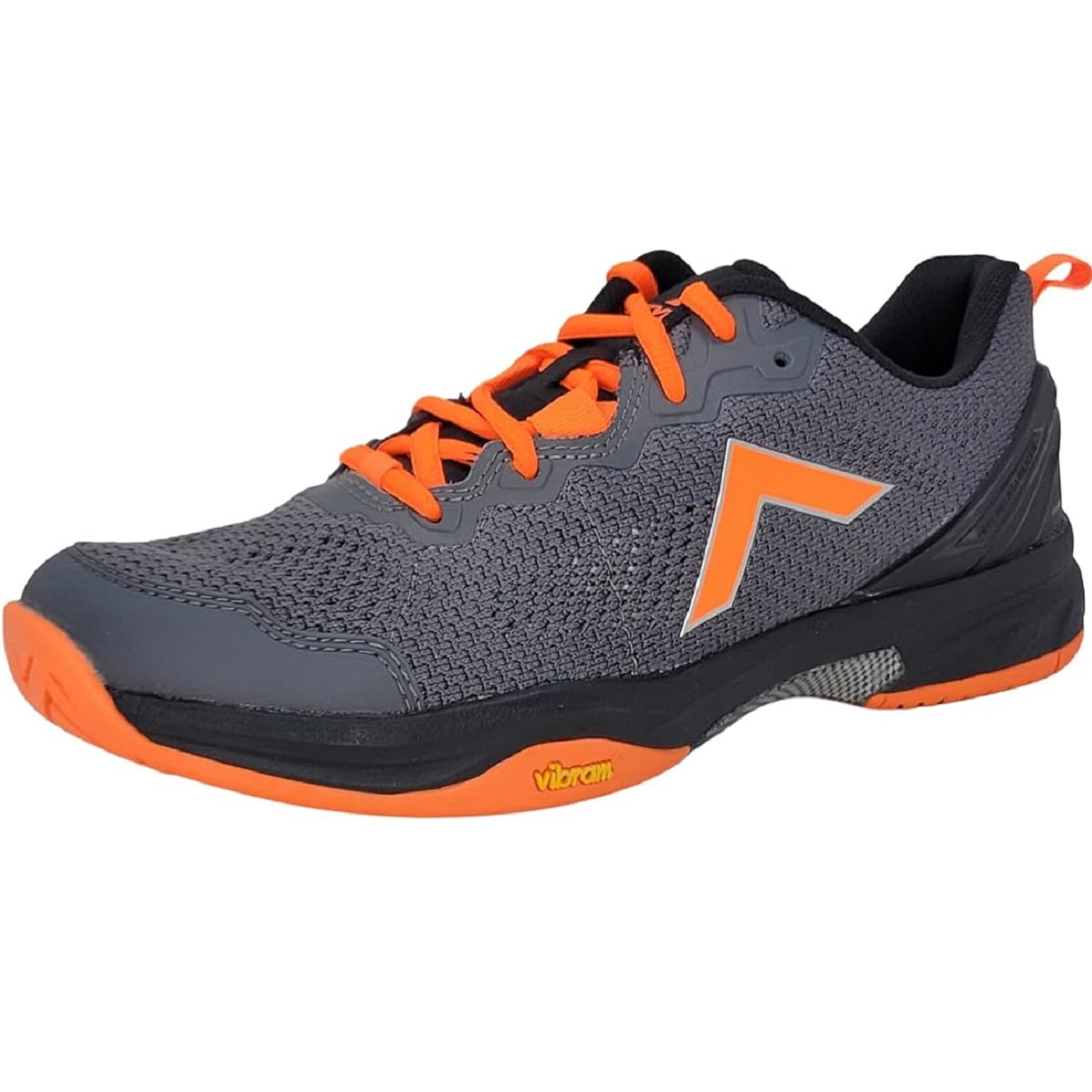 5200-CGTA Tyrol Men's Drive-V Pro Pickleball Shoes (Charcoal Grey/Tangerine) - Left