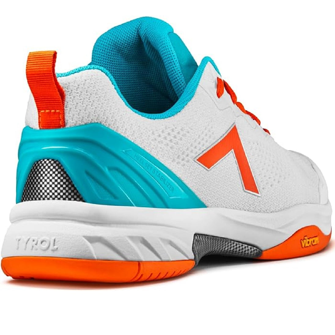 5400-WHAQ Tyrol Men's Velocity-V Pickleball Shoes (White/Aqua) - Heel