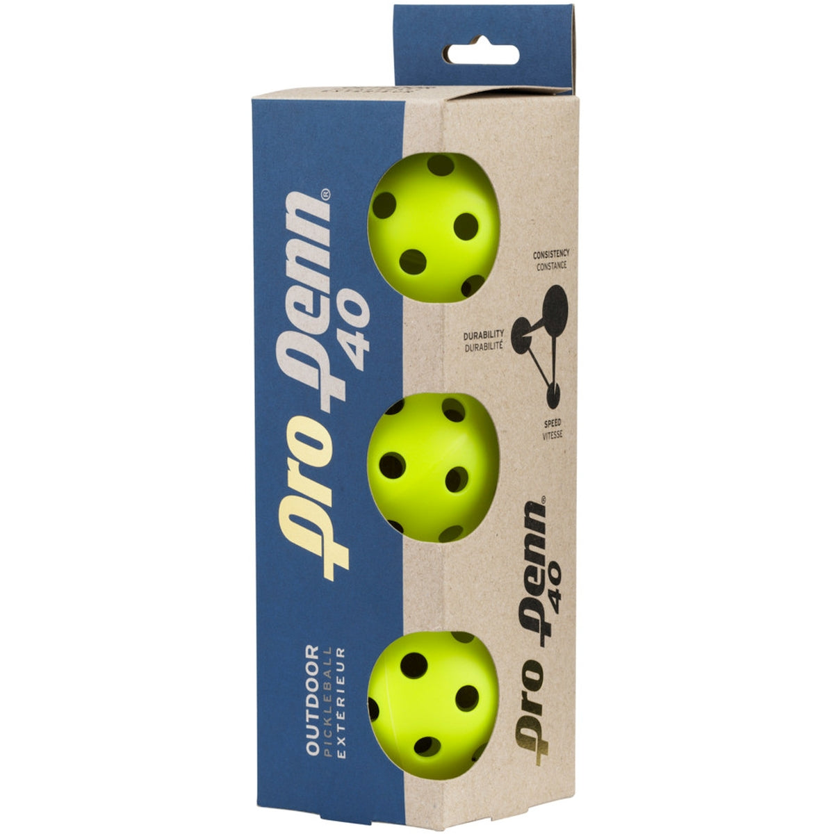 558003 Head Pro Penn 40 Outdoor Pickleballs (3-Pack)