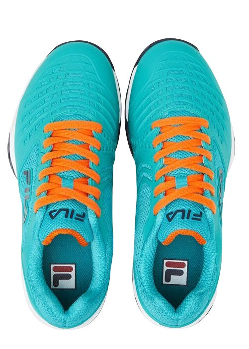 5TM01736-441 Fila Women's Axilus 2 Energized Tennis Shoes (Ceramic/Vibrant Orange/Maritime Blue) - Top