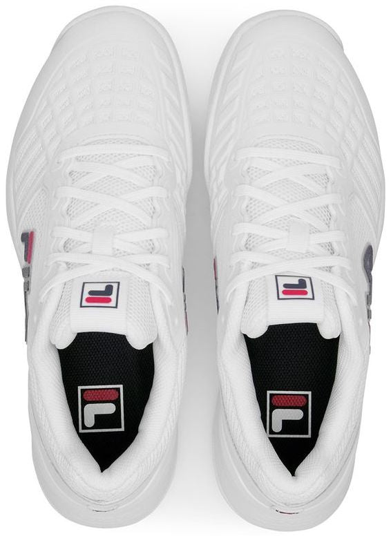 Fila Women's Axilus 3 Tennis Shoes (White/Fila Navy/Fila Red)