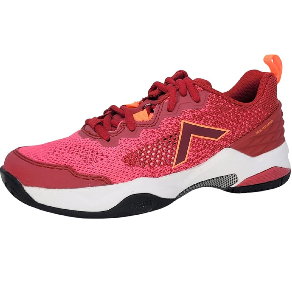 6000-PKCR Tyrol Women's Smash Pickleball Shoes (Pink/Crimson) - Left