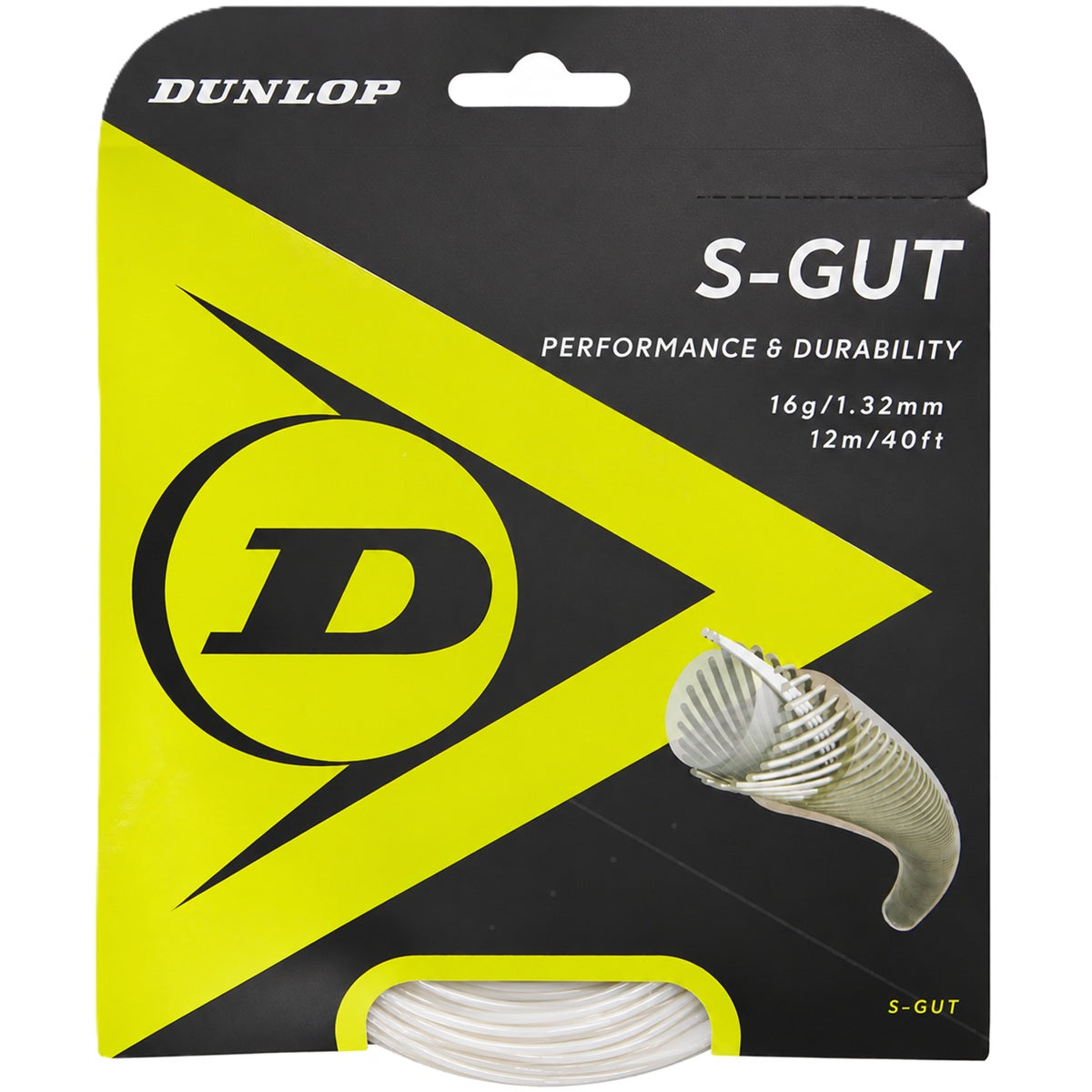Dunlop S-Gut 17g White Tennis String (Set)