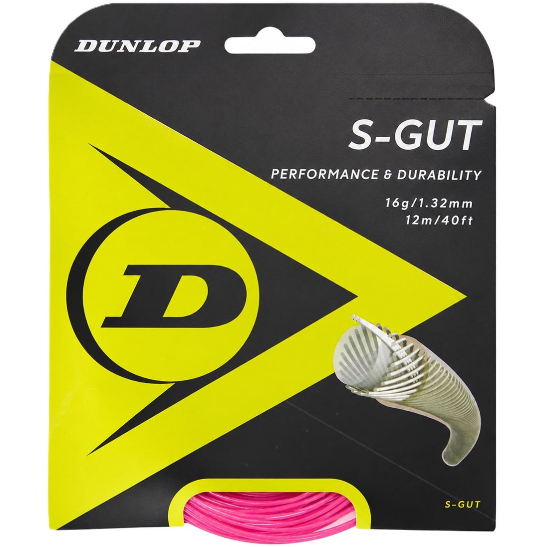 Dunlop S-Gut 17g Pink Tennis String (Set)
