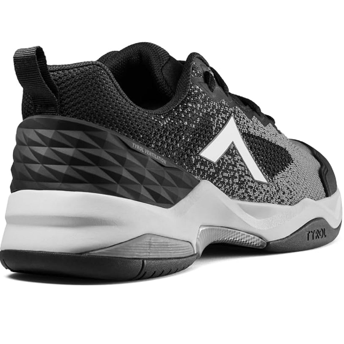 7000-BKSM Tyrol Men's Smash Pickleball Shoes (Black/ Smoke Pearl)- Heel