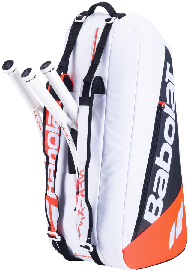 751226-374MY Babolat Pure Strike Racquet Holder x6 Tennis Bag (White/Red)