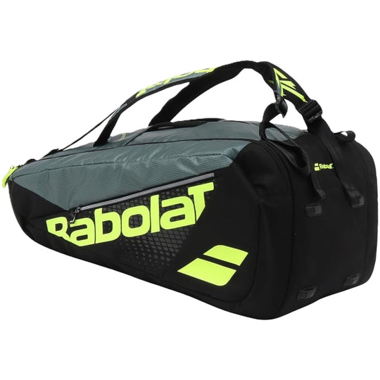 751238-100MY Babolat Pure Aero Racquet Holder x12 Tennis Bag (Metallic Grey/Black/Fluo Yellow)
