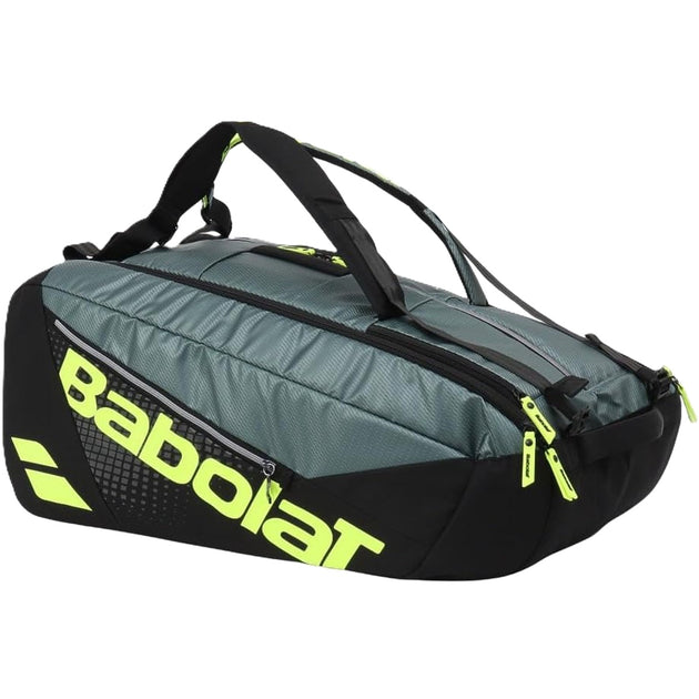751238-100MY Babolat Pure Aero Racquet Holder x12 Tennis Bag (Metallic Grey/Black/Fluo Yellow)