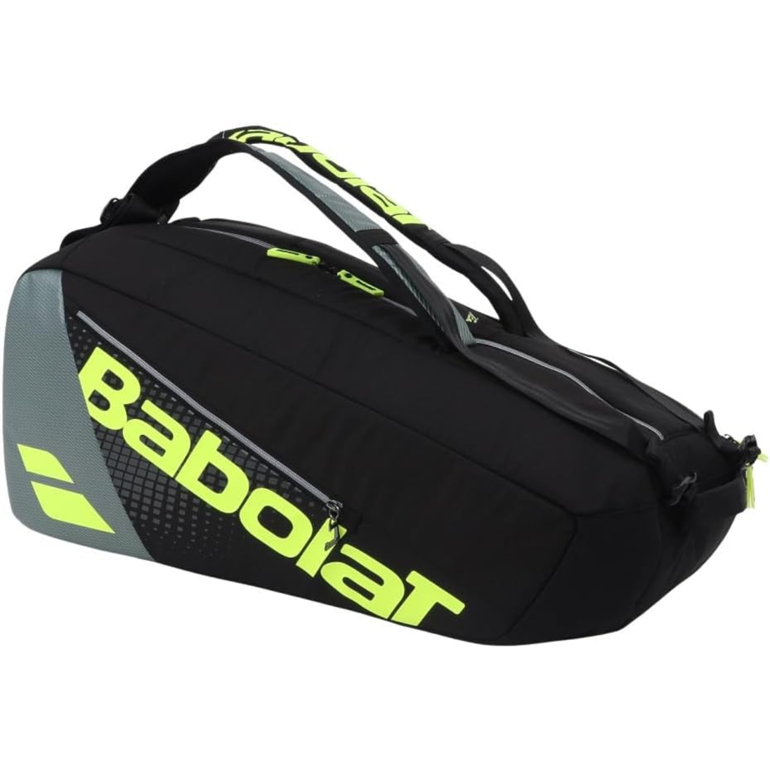 751239-100MY  Babolat Pure Aero RH x 6 Tennis Bag (Metallic Grey/Black/Fluo Yellow)