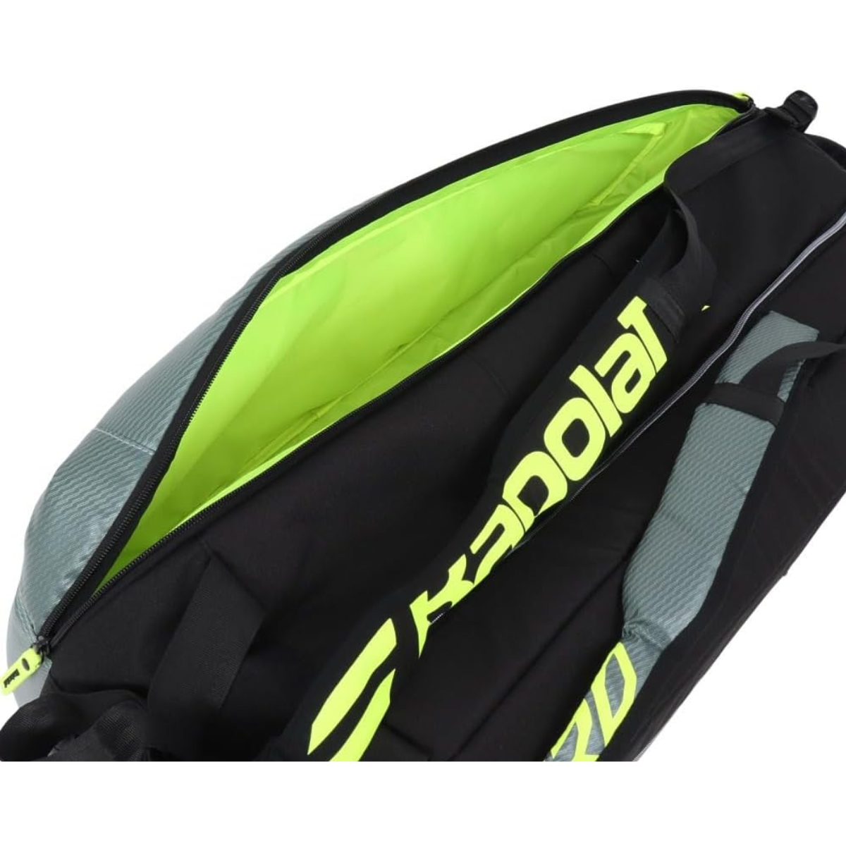 751239-100MY  Babolat Pure Aero RH x 6 Tennis Bag (Metallic Grey/Black/Fluo Yellow)