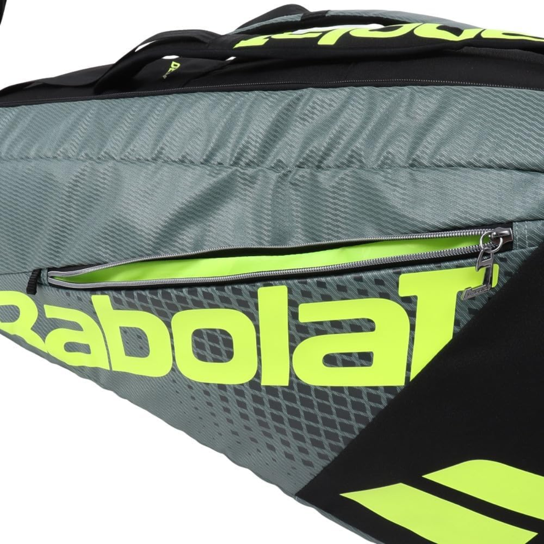 751239-100MY  Babolat Pure Aero RH x 6 Tennis Bag (Metallic Grey/Black/Fluo Yellow)