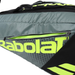 751239-100MY  Babolat Pure Aero RH x 6 Tennis Bag (Metallic Grey/Black/Fluo Yellow)