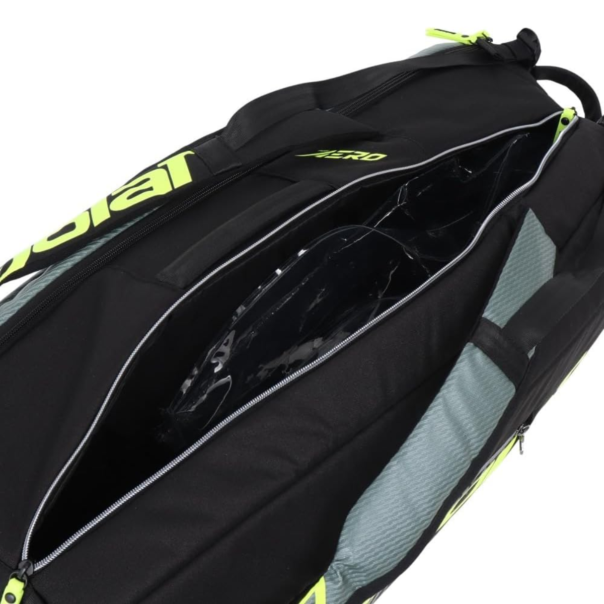 751239-100MY  Babolat Pure Aero RH x 6 Tennis Bag (Metallic Grey/Black/Fluo Yellow)