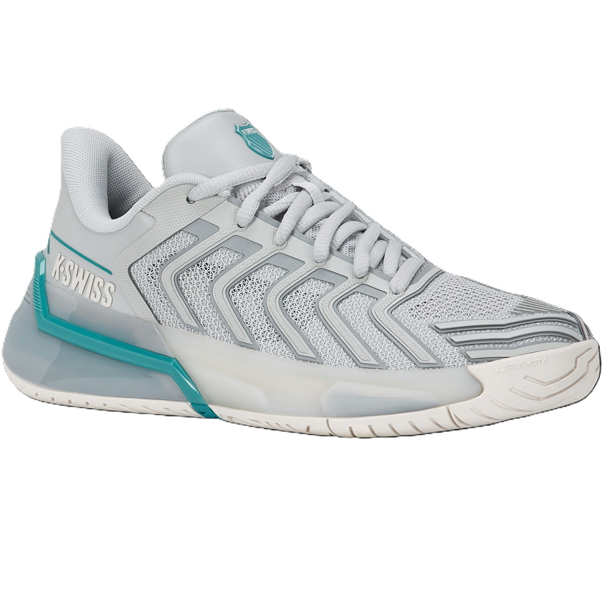 K-Swiss Women’s UltraShot 4 Tennis Shoes (Glacier Gray/Balltic/Blanc de Blanc)