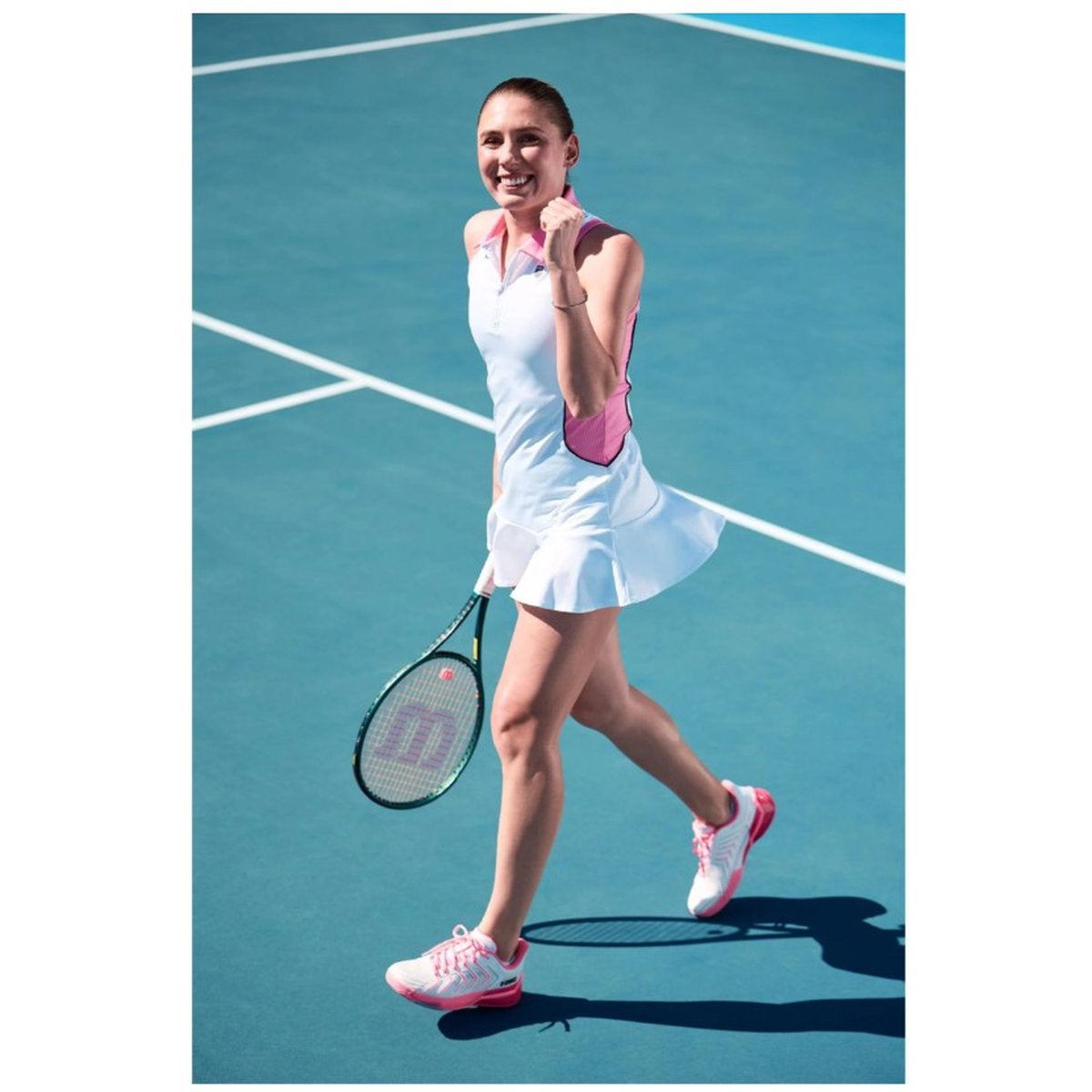 94437-162 K-Swiss Women’s UltraShot 4 Tennis Shoes (White/Neon Pastel Pink/Hot Neon Pink)