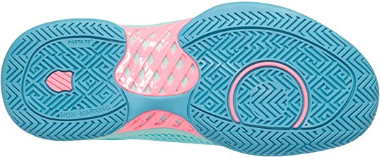 96563-436 K-Swiss Women's Express Light Pickleball Shoes (Aruba Blue/Maul Blue/Soft Neon Pink)